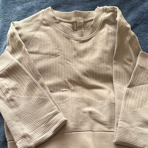DSG Women's Ribbed Cream Crew Neck Sweater